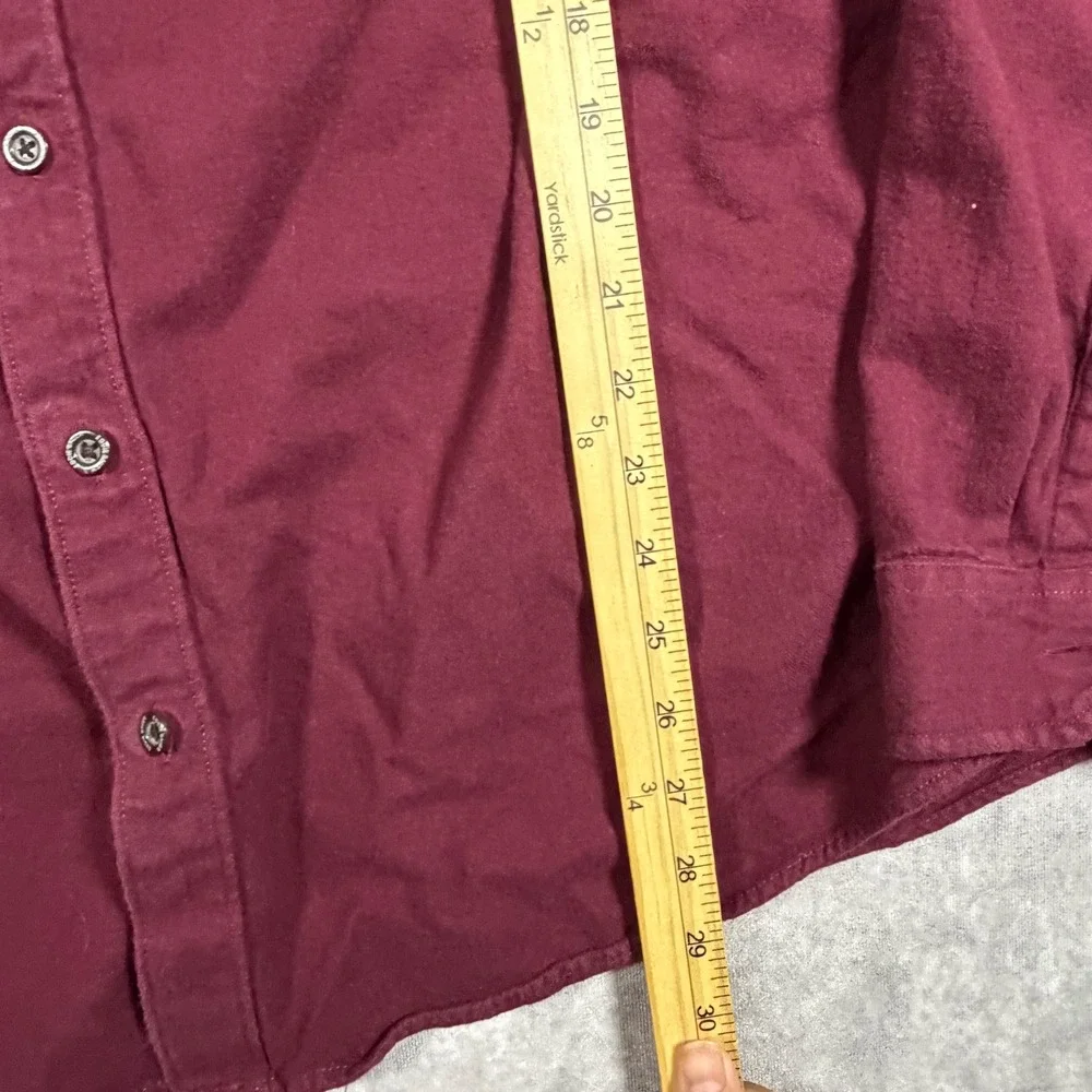 Eddie Bauer Mens TXL Classic Fit Long Sleeve Button Down Shirt Burgundy Maroon